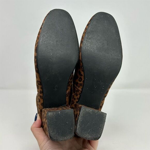 Ann Taylor LOFT Women's Brown Leopard Print Ankle Booties Size 9 Back Zipper - Picture 9 of 13
